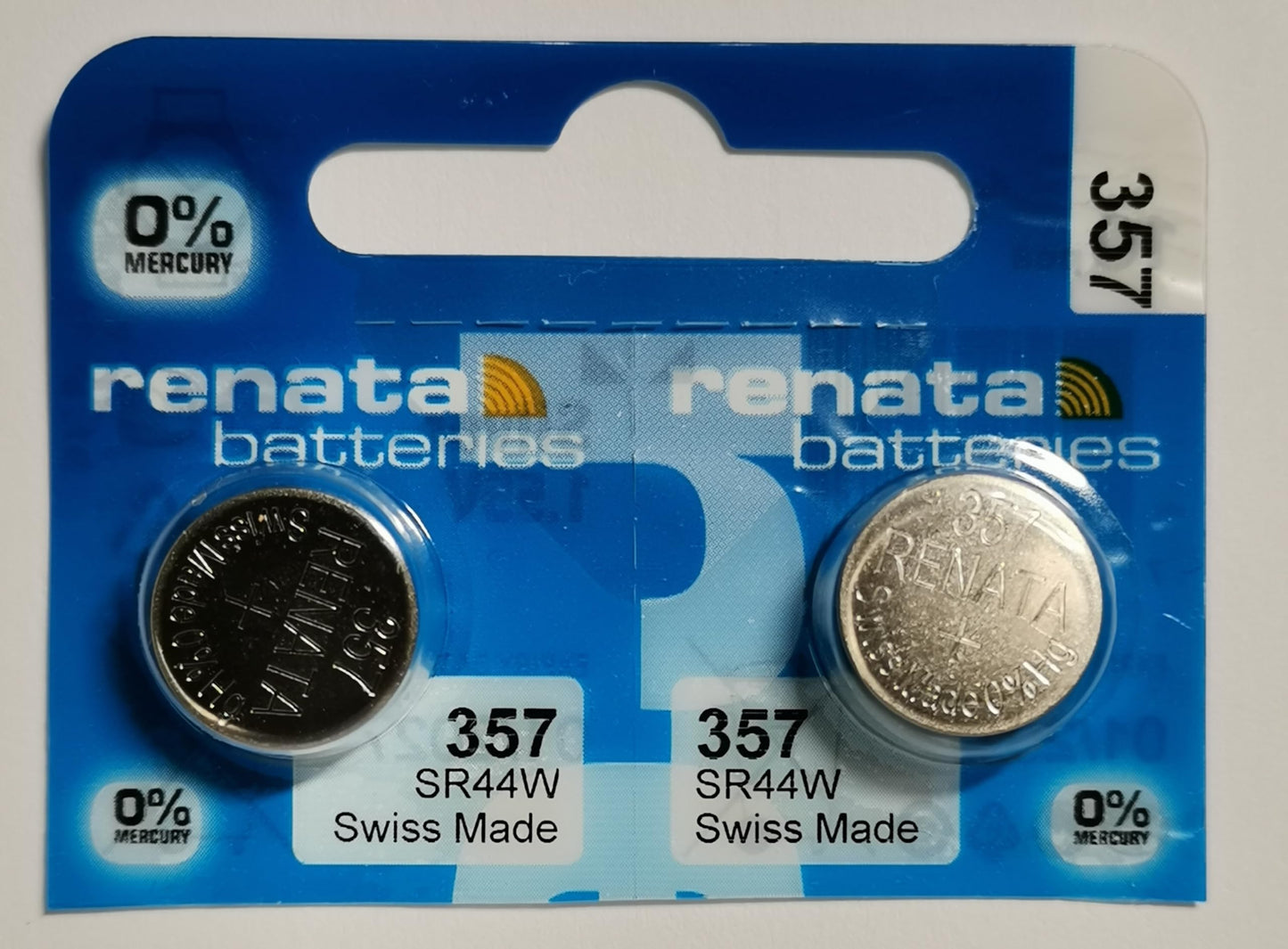 2 x Renata button cell batteries 357 SR44 W 13 GS