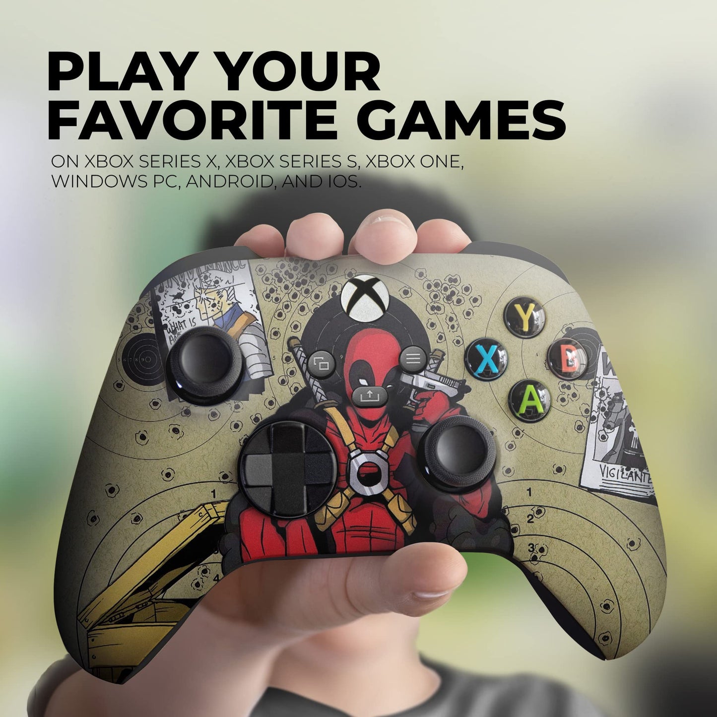 DreamController Deaddpool Headshot Custom X-box Controller Wireless compatible with X-box One/X-box Series X/S Proudly Customized in USA