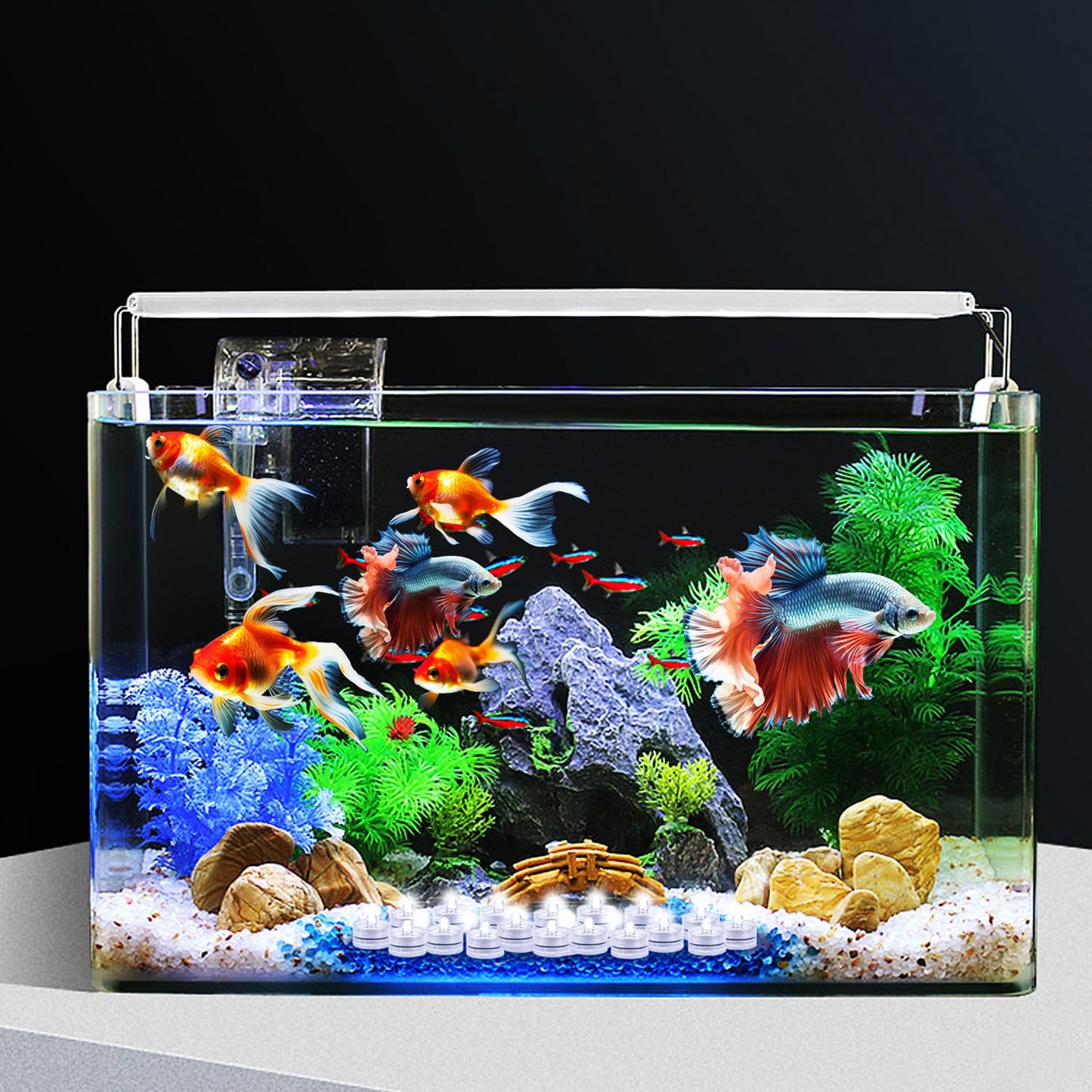 JINHEZO Submersible LED Light, Tea Lights, Pond Underwater Small LED Lights, Battery Operated 125 Hours, for Wedding Home Vase Festival Party