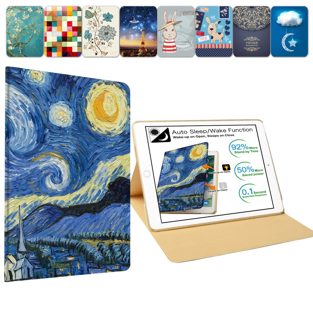 DuraSafe Cases for iPad Air 1/2 Gen & 5/6 Gen- 9.7" A1893 A1822 A1566 A1474 MRJN2LL/A MR7G2LL/A MP2F2LL/A MP2G2LL/A MD785LL/A MD788LL/A Printed Cover