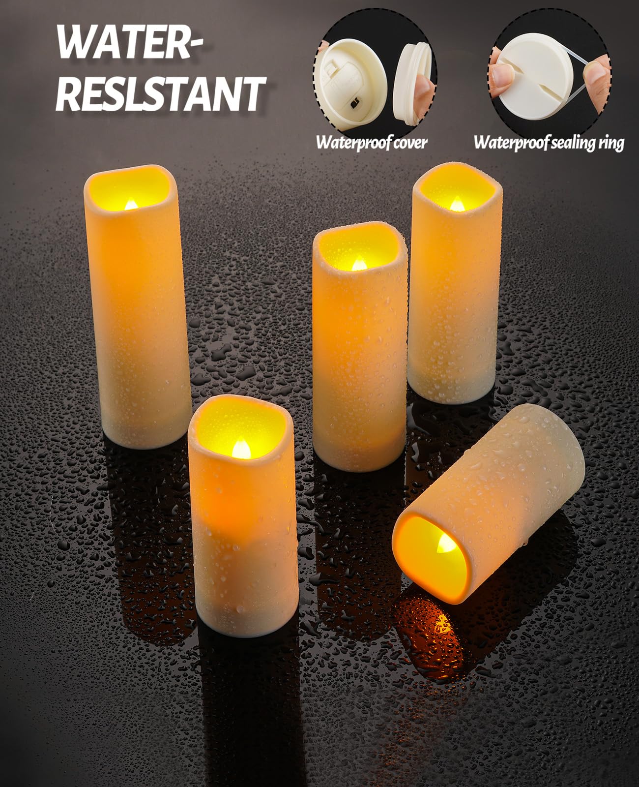 Fanzir Outdoor Waterproof LED Candle Lamp with Remote Control Indoor Bedside Lamp Battery Candle, The Night Light is Dimmable Candle 12pcs It is