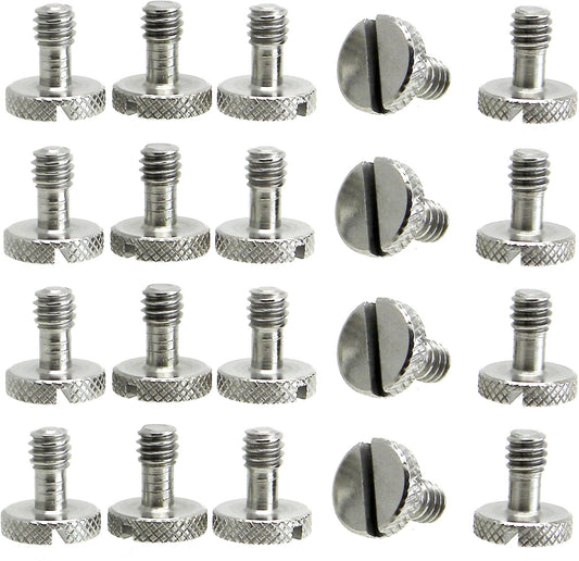 Steel Screws 1/4" Tripod Quick Release QR Plate Camera Flathead Slot Stainless SS ideal for Manfrotto/Sachtler (20)