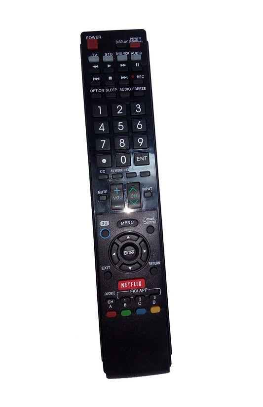 Replaced Remote Control Compatible for Sharp LC-60LE755U LC-60LE640U LC-46LE832U LC60LE820 LC-46LE835 LC-40LE830U AQUOS LED LCD HD TV with Netflix 3D