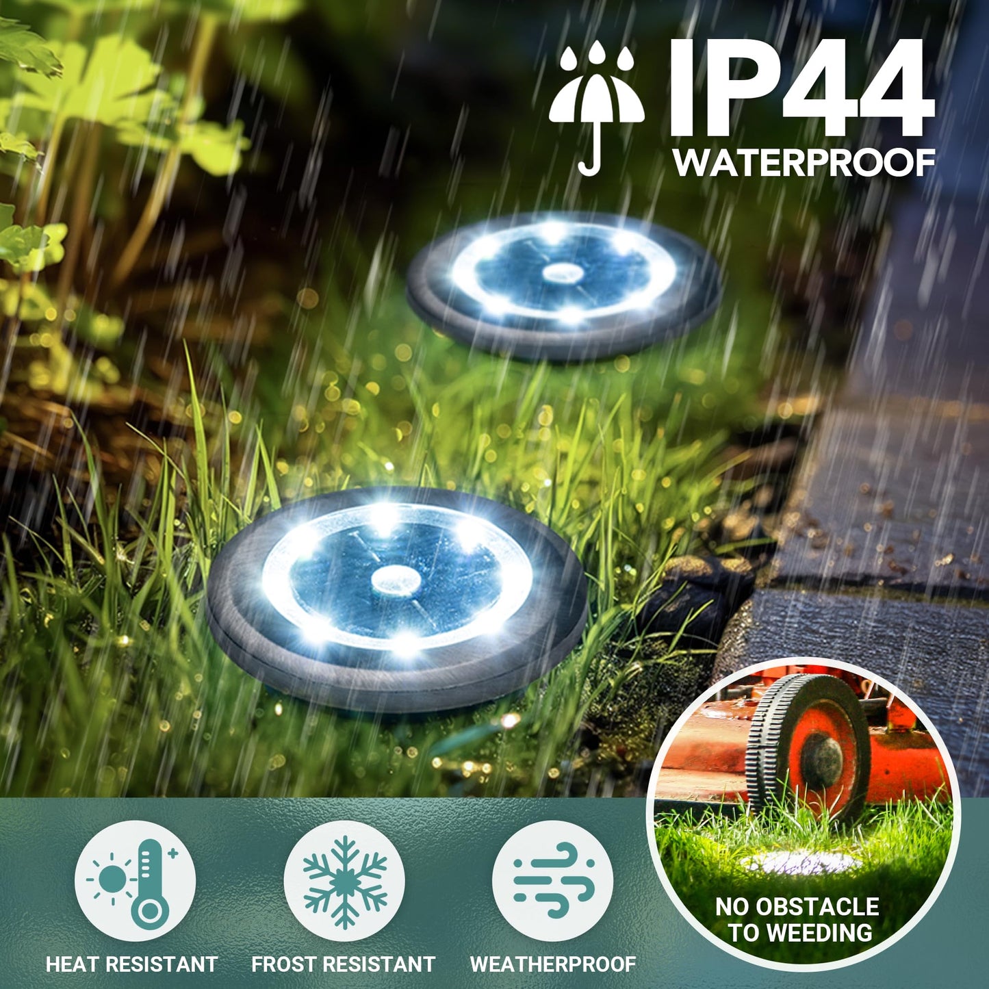 SOLPEX Mini Solar Ground Lights, 10 Pack Solar Lights Outdoor Waterproof, Pathway Lights Solar Powered, Solar Garden Light, Landscape Lighting