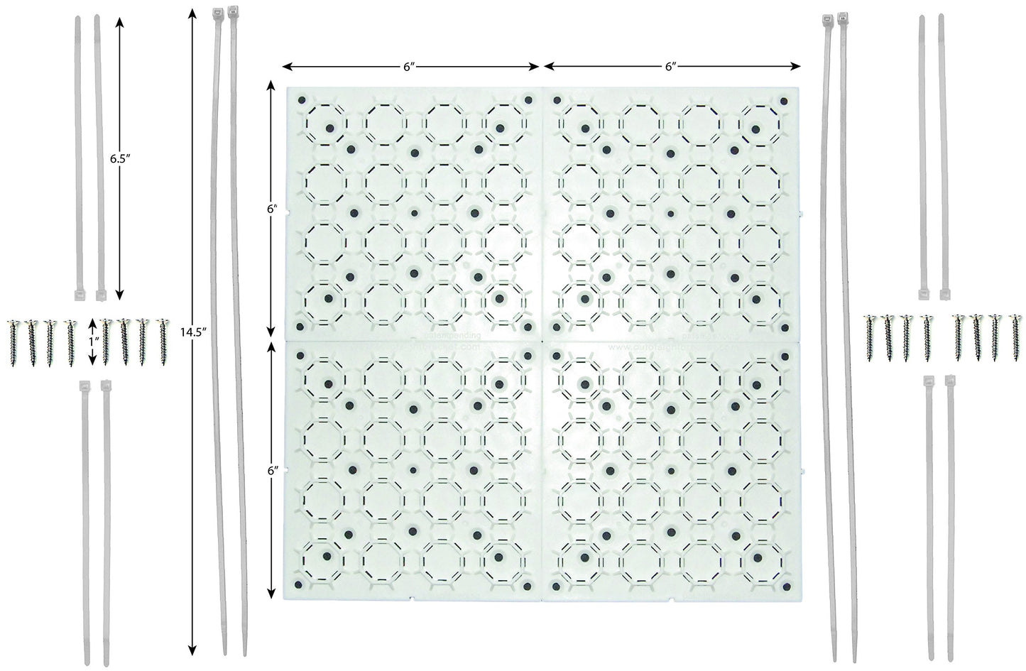 Universal, Adjustable Mounting Bracket Kit with Cable Organizer for Flat Panel TV, Under Desk Wire Management, Hiding Cords & More | (4, White)