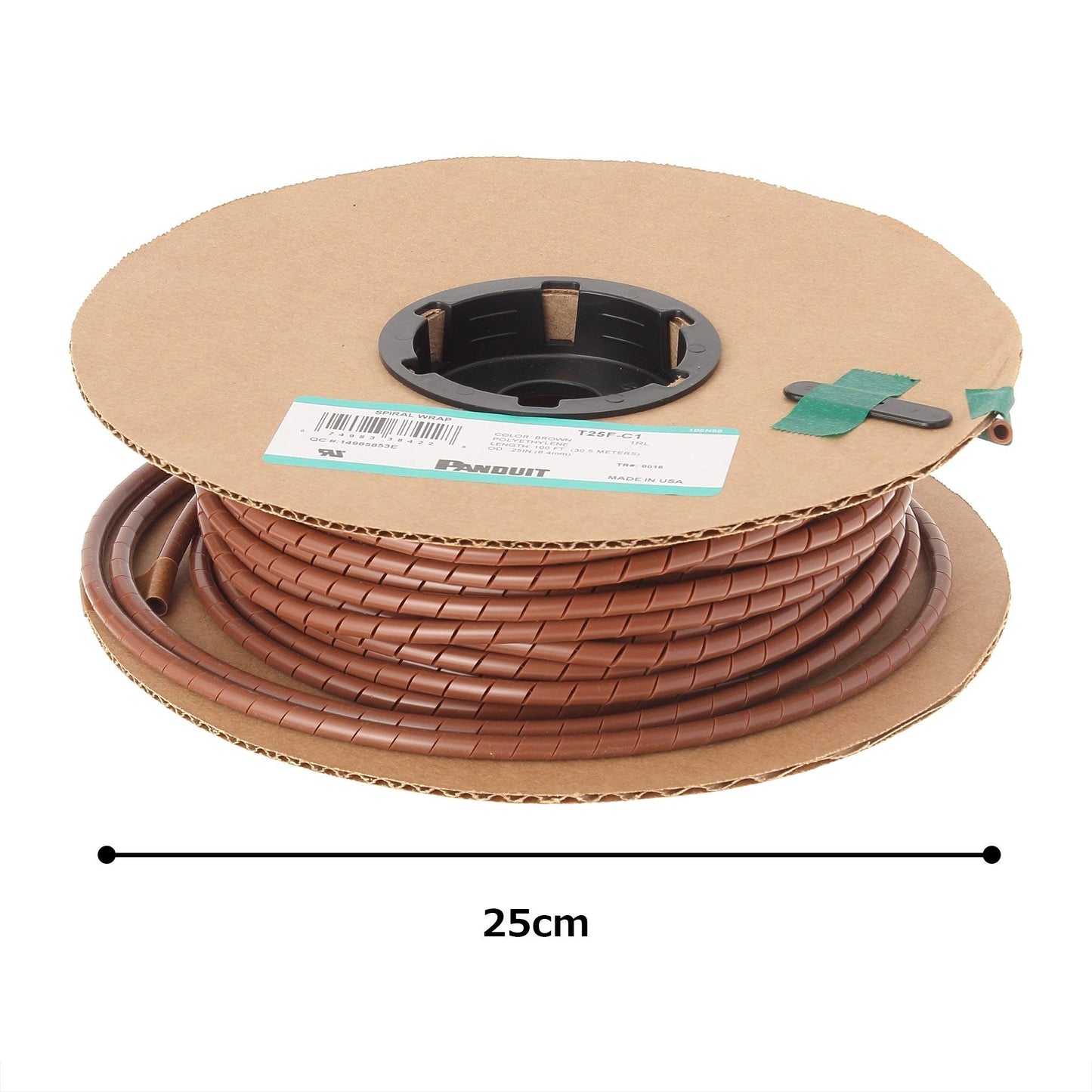 Panduit T25F-C1 Spiral Wrap, Polyethylene, Brown (100-Foot)