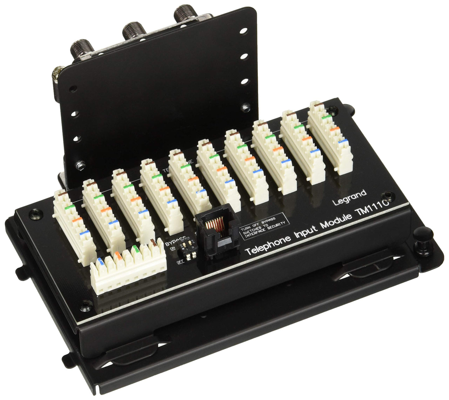 Legrand - OnQ 8 Way Digital Cable Splitter, Telephone Input Module with 10x8 Combo Module Supports 10 Telephone and 8 Video Connections, 1 Count