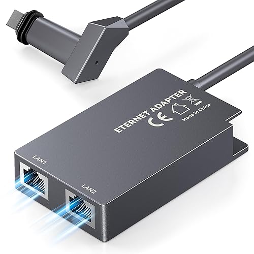Nogoal Dual-Port Starlink Ethernet Adapter for Gen 2 (2 Devices), 1Gbps High-Speed Networking with Enhanced Stability, Starlink V2 Accessories