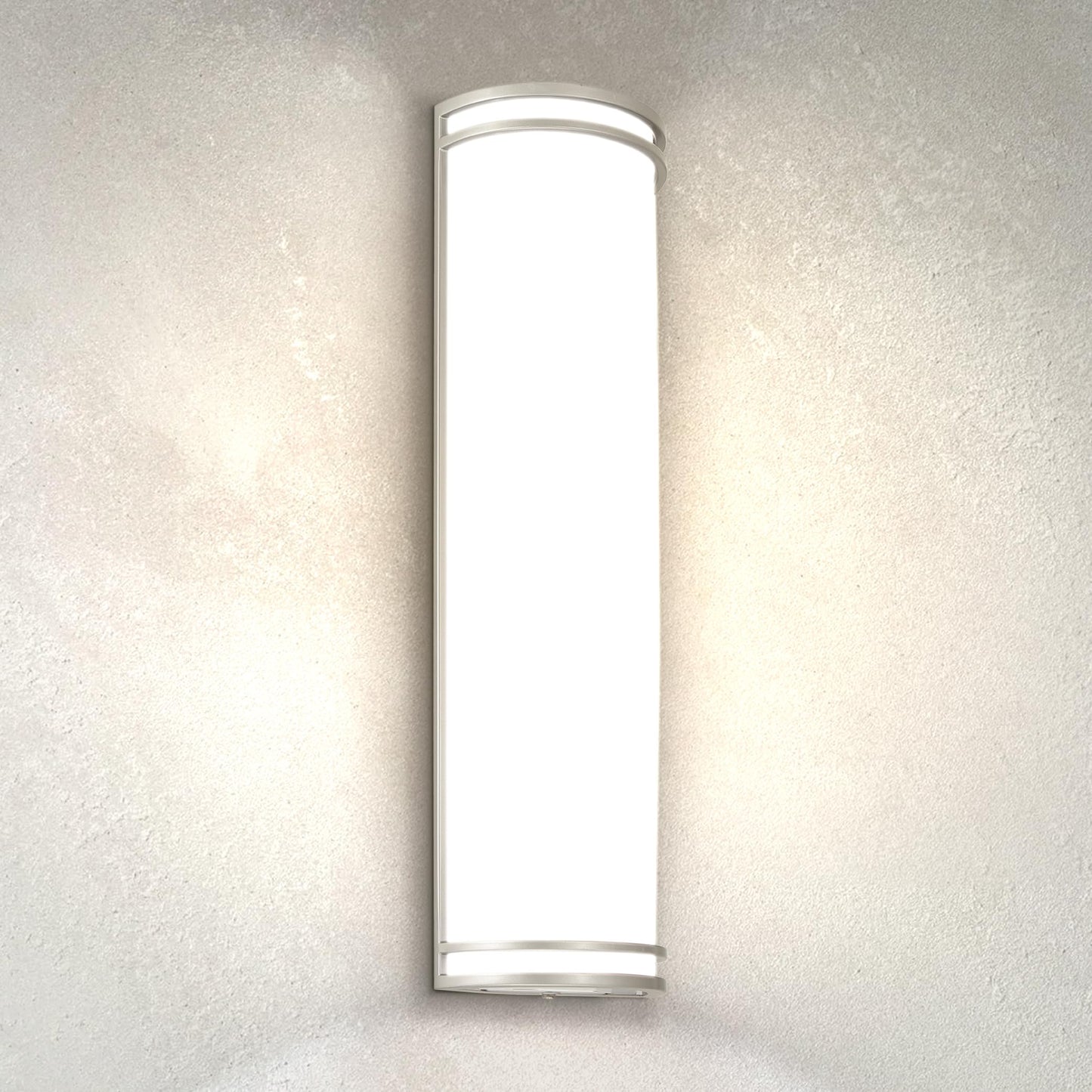 ASD 24 Inch LED Outdoor Sconce Lights - 25W 120-277V 3000K 4000K 5000K Nickel Exterior Lighting Fixtures, Dimmable Exterior Lights for House, Modern