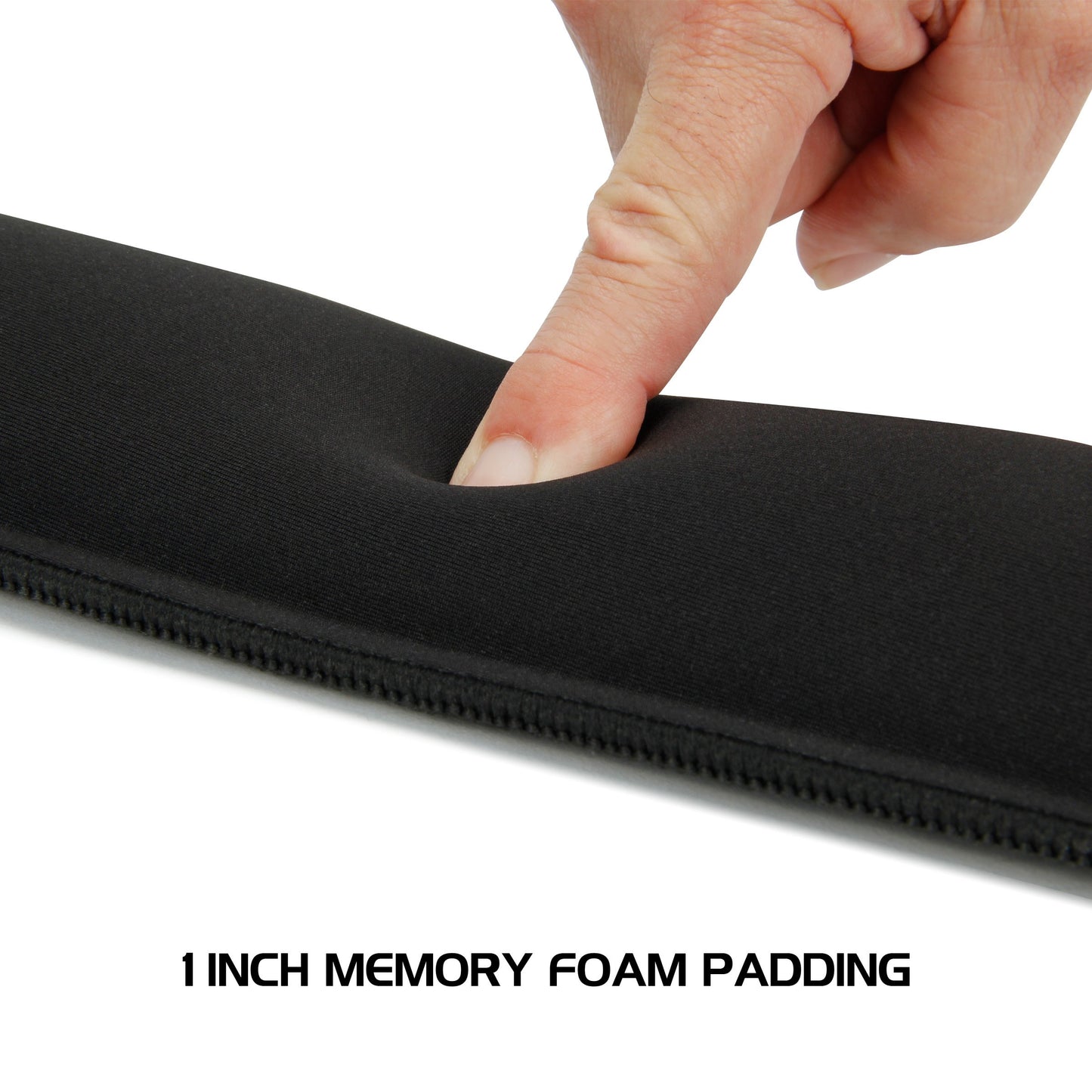 ENHANCE Compact Bluetooth Keyboard Wrist Rest Pad with Soft Memory Foam Support for Bluetooth Keyboards - Anti-Fray Stitching, Non-Slip Base, Gaming
