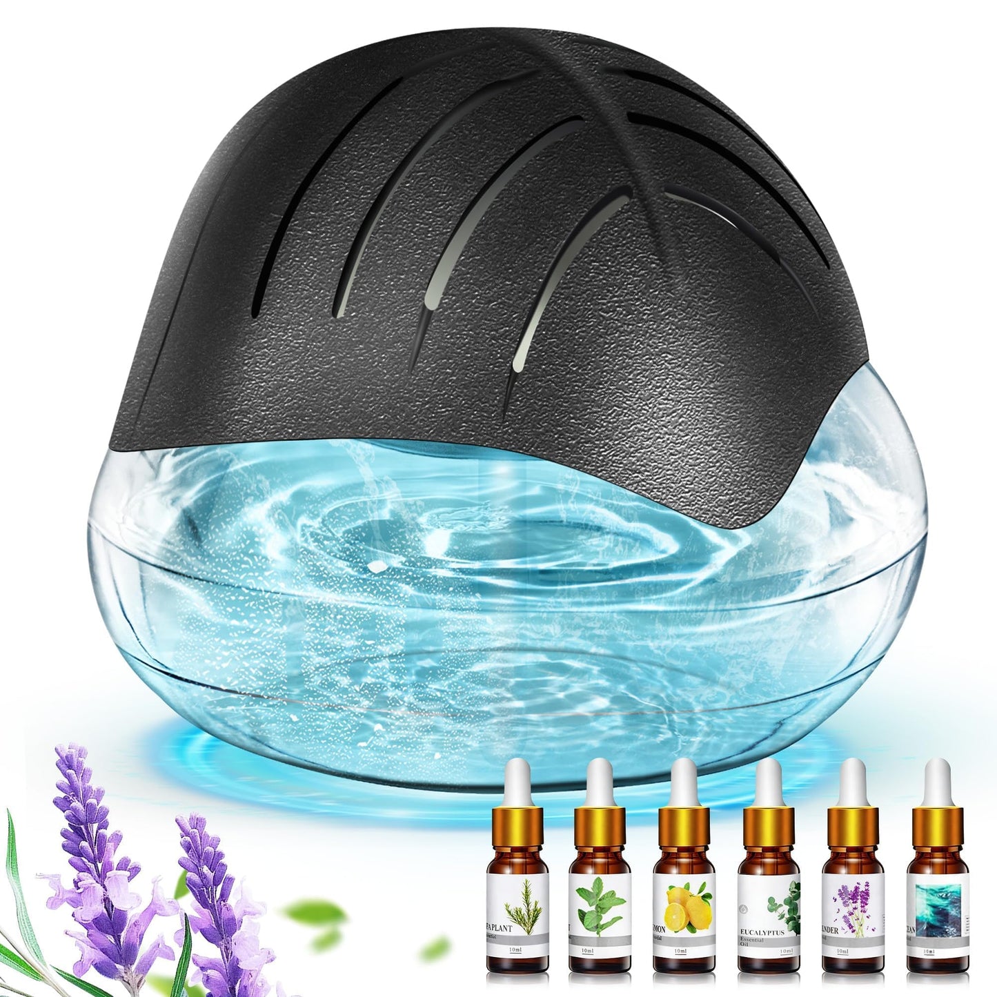 Water Based Air Purifier for Home with Essential Oil Diffuser and Humidifier Function, Rainbow Air Washer with LED Light, Freshener for Smoke and Pet