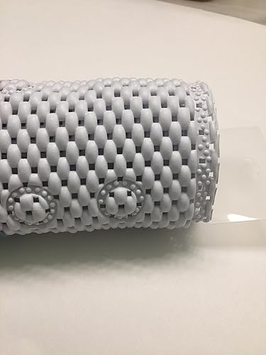 Popular Bath Waffle Weave TUB MAT White Style PVC Foam, Premium Quality Nonslip, Simple USE Place Directly Over Drain, Size 17"x 36", White