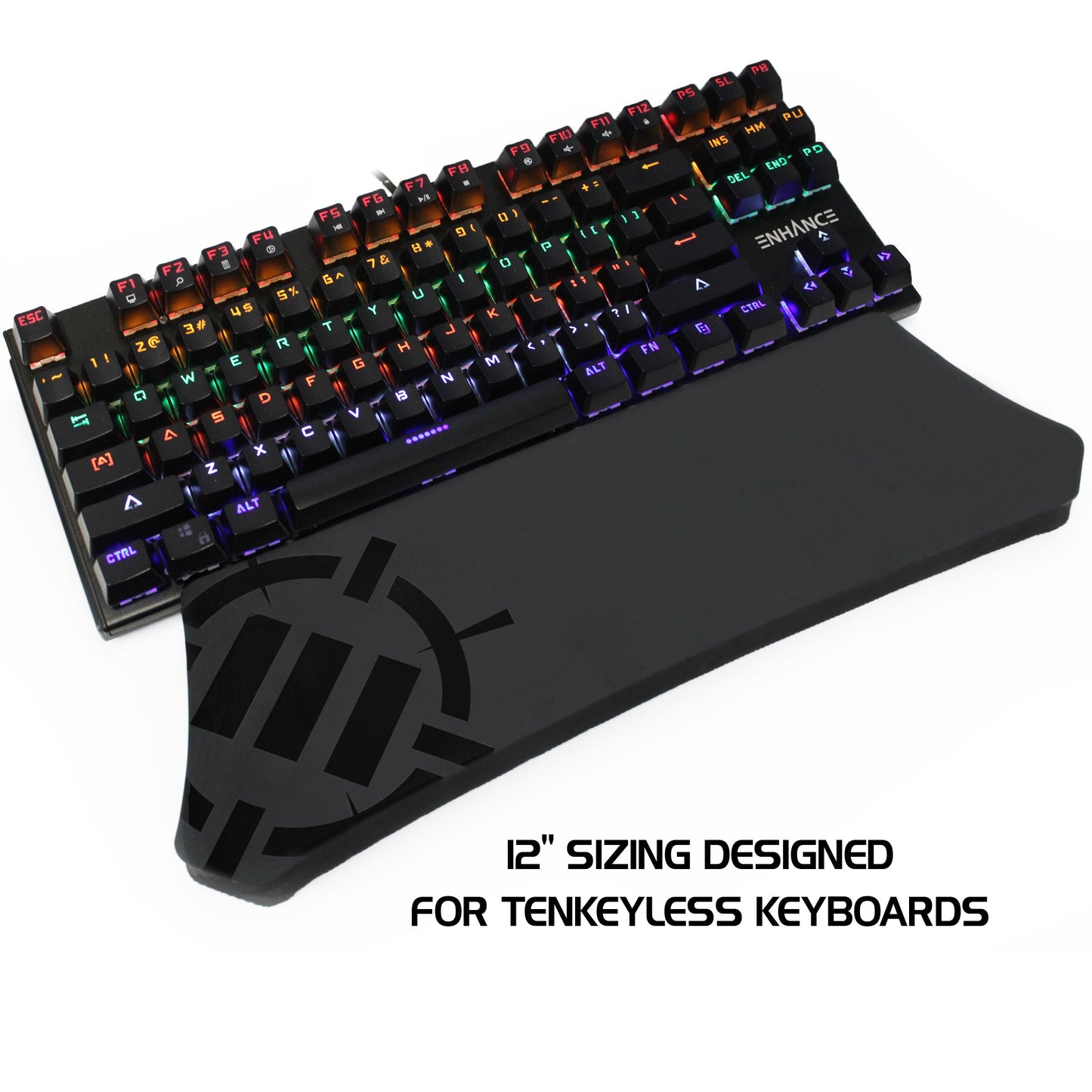 ENHANCE Tenkeyless Keyboard Wrist Rest - Firm TKL Gaming Wrist Pad for Mechanical Keyboards with Ergonomic Support, Non-Slip Rubber Base, Anti-Fray