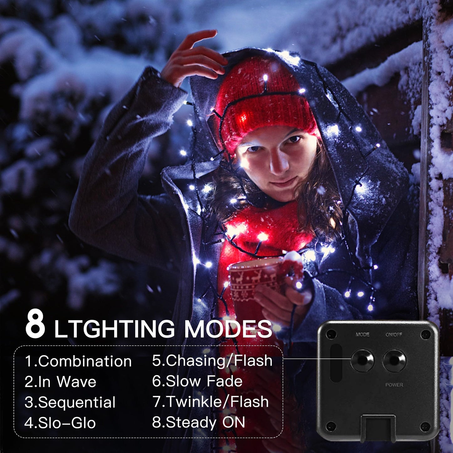 Vimorg Solar String Lights Outdoor, 2 Pack 79FT 200 LED Waterproof Solar Christmas Lights with 8 Lighting Modes for Tree Yard Garden Party Xmas