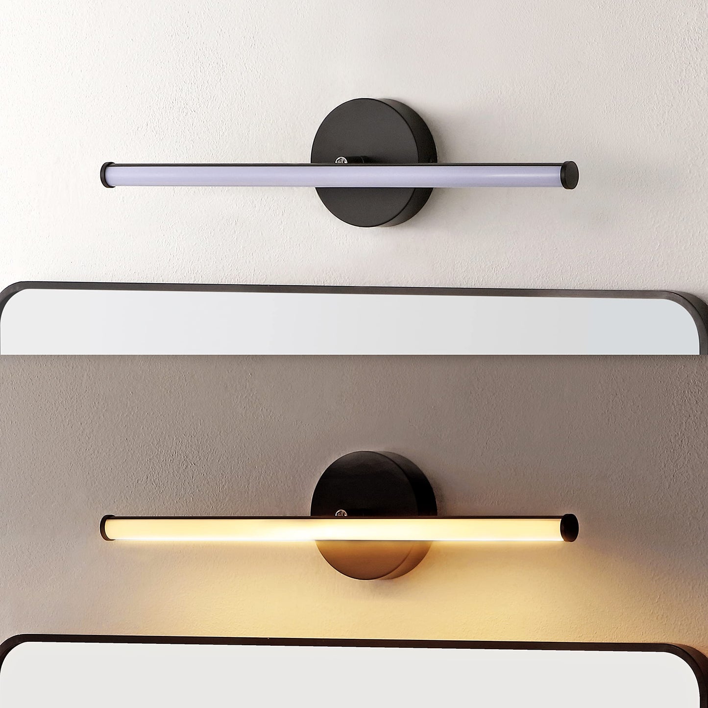 JONATHAN Y 20.25" Black 1-Light Aluminum Integrated LED Vanity Light, 360-Degree Rotatable Modern Industrial Wall Sconce for Bathroom Mirror, Dimmable