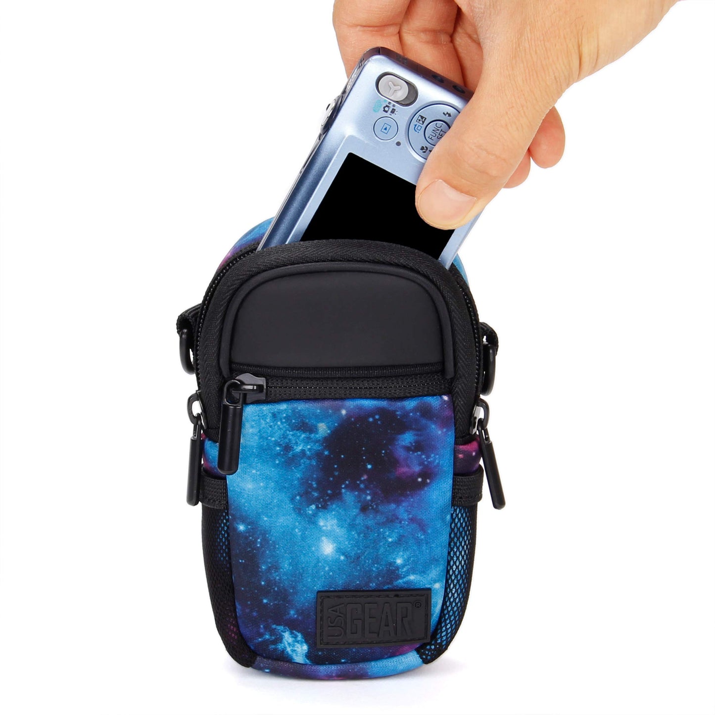 USA Gear Compact Point and Shoot Camera Case Small Digital Camera Pouch with Accessory Pockets and Shoulder Strap - Compatible with Sony CyberShot