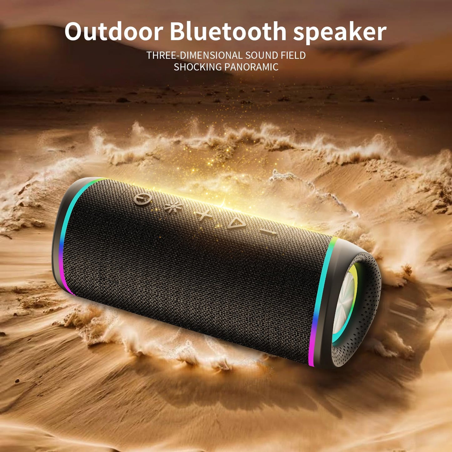 IHE Bluetooth Speaker with HD Sound, Portable Wireless, IPX5 Waterproof, Up to 20H Playtime, TWS Pairing, Bluetooth 5.3, for Home, Party, Beach