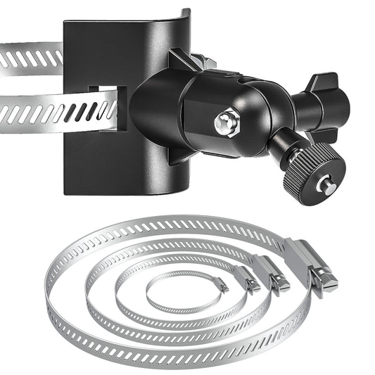 Universal Adjustable Stainless Mount Bracket Outdoor Security Camera 360 Degree Hoop Hose Clamp Pipe Poles Mount No-Drill Holes Compatible