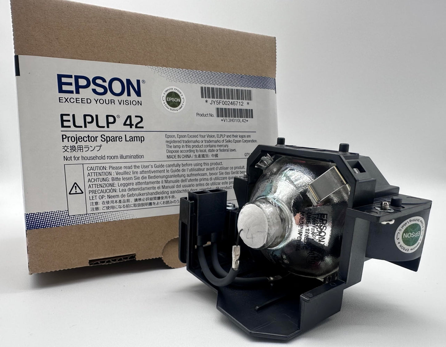 OEM V13H010L42 Lamp & Housing for Epson Projectors - 1 Year Jaspertronics Full Support Warranty!