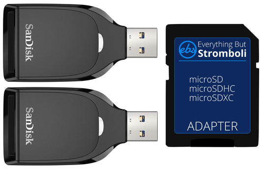 SanDisk Memory Card Reader (2 Pack) SD UHS-I Card Reader for SD/SDHC/SDXC Cards with USB 3.0 for Computers and Laptops (SDDR-C531-GNANN) Bundle