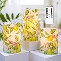 Crystal Club Lemon Flameless Candles with Remote and Timer, Battery-Operated Spring Theme LED Pillar Candles, Realistic Candle for Home Birthday Party