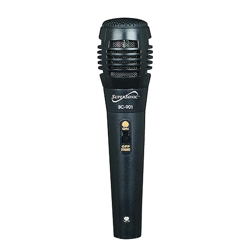 Supersonic SC-901 ProVoice Dynamic Professional Microphone, Uni-Directivity for Clean Sound, POP Filter for Reduced Background Noise, 5ft. Cable