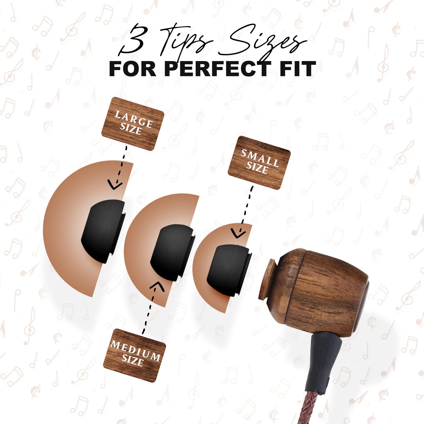 Earth-Budz - Genuine Wood Earbuds, in-Ear Noise-Isolating Headphones, with in-line Microphone. (Earth Diver)