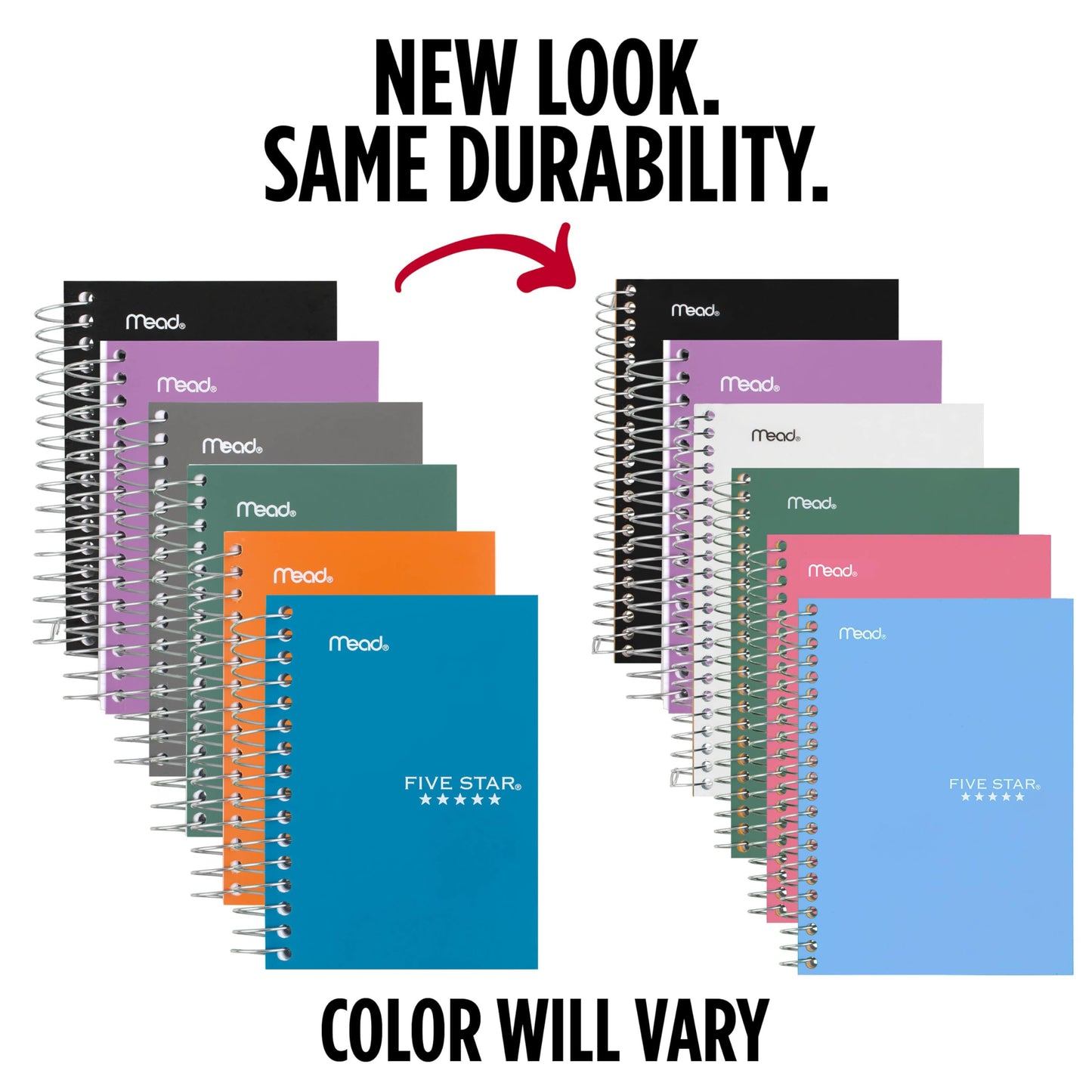 Five Star Spiral Notebook, 6 Pack, College Ruled Paper, Fat Lil' Pocket Notebooks, 3-1/2" x 5-1/2", 200 Sheets, Assorted Colors (38027)