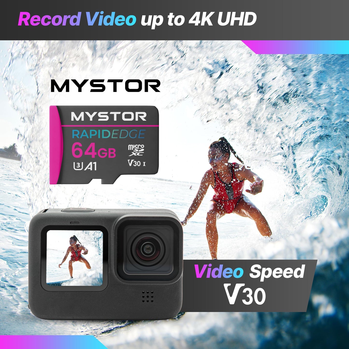 Mystor 64GB Micro Sd Card, Memory Card for Samsung Galaxy Tab S9, S8, S10, A9, Micro sd Card for Samsung Tab A9 Plus, S8 Plus, S10+ Tablet PC MicroSD