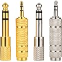 EBOOT 4 Pieces Headphone Adapter 6.35 mm (1/4 Inch) Male to 3.5 mm Female and Audio Stereo Plug 3.5 mm Male to 6.35 mm (1/4 Inch) Female Stereo Jack