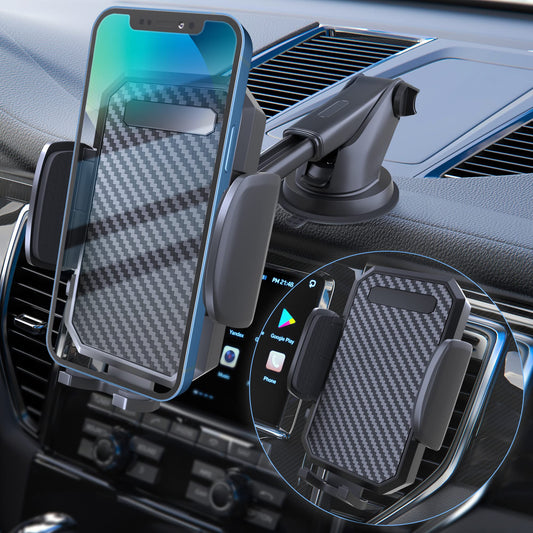 FBB Phone Mount for Car, [ Off-Road Level Suction Cup Protection ] 3in1 Long Arm Suction Cup Holder Universal Cell Phone Holder Mount Dashboard