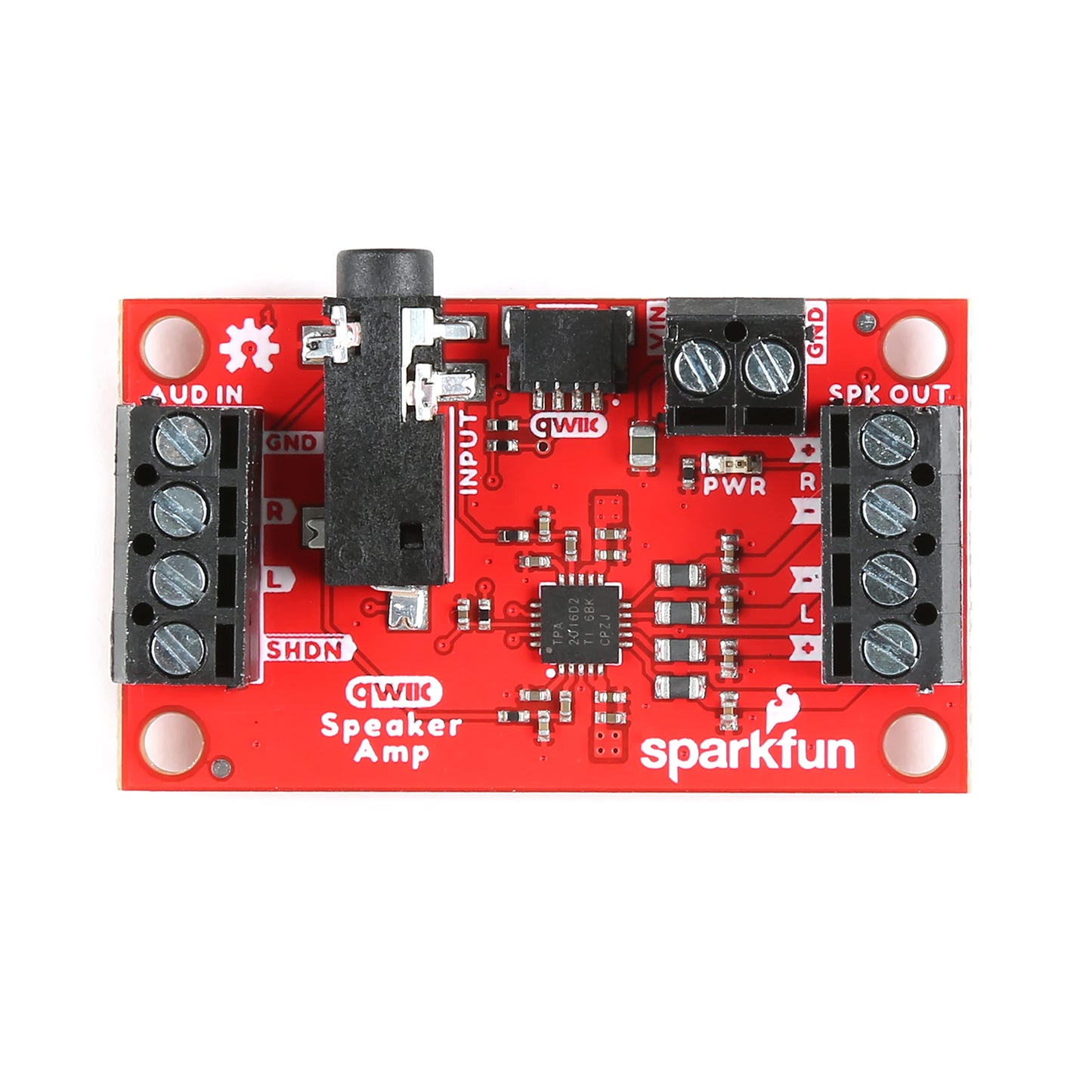 SparkFun Qwiic Speaker Amp TPA2016D2 Stereo Class-D Audio Amplifier Featuring Dynamic Range Compression, Automatic Gain Control and Volume Control