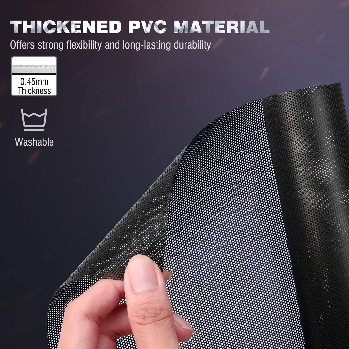 MoKo 400x300mm DIY PC Case Dust Mesh Filter, [2 Pack] PVC Dustproof Magnetic Dust Filter Cover, PC Mesh Grill with Magnetic Frame Strip Computer