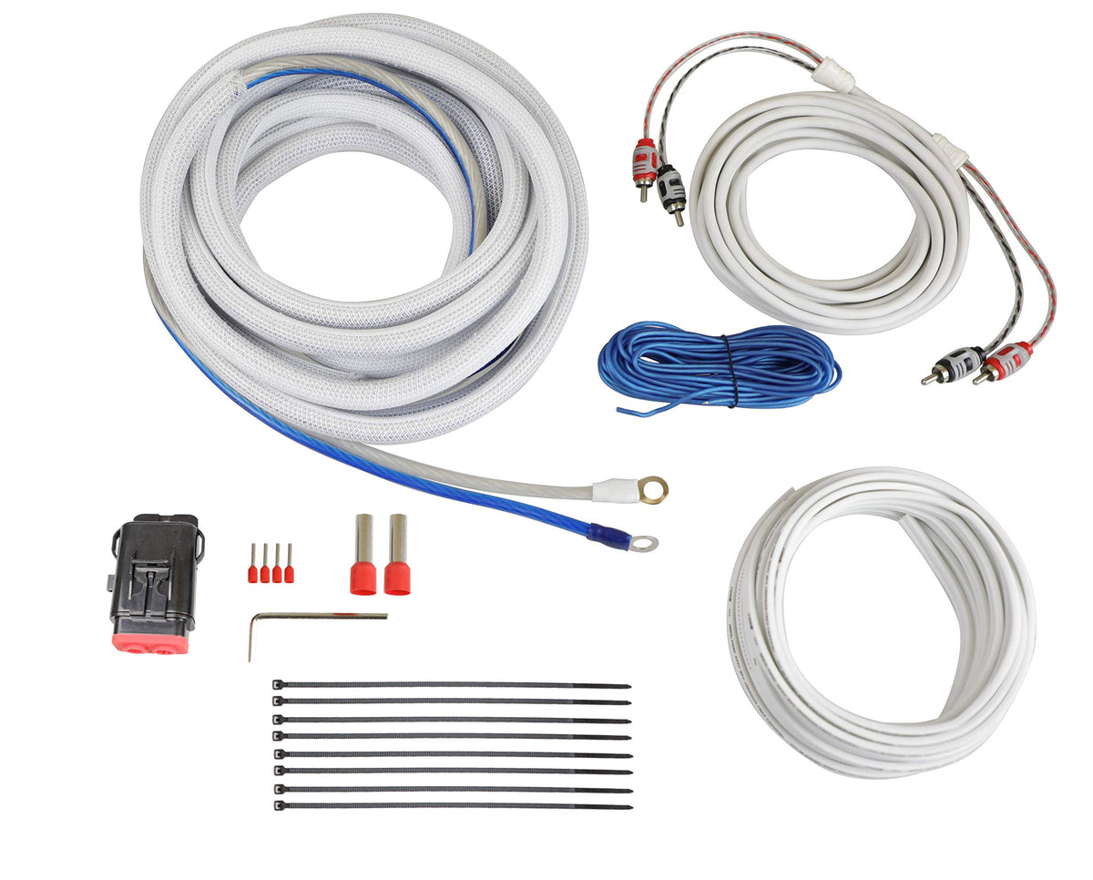 8 Gauge Complete Waterproof Amp Kit, 20ft. with RCA, Speaker Cable - CAKM82