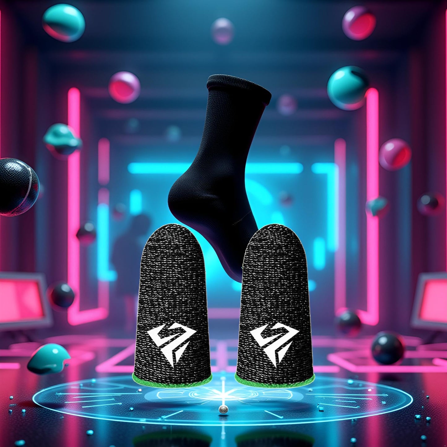1 Pair of Black Finger Sleeves for Pubg Mobile Games Gaming Breathable Fingertips Sweatproof Fingertip for Cell Phone Gaming Mobile Cove Slip
