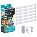 PureOptics LED Works with Alexa Smart Under Cabinet Lighting Kit, Adjustable LEDs, (6) 9" Bars, White
