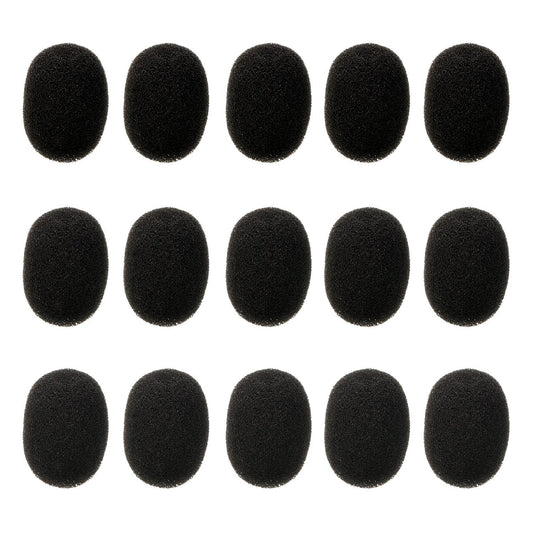 Eboot 15 Pack Mini Microphone Covers Foam Windscreen Lapel Headset Mic Foam Cover Protection for Small Lapel and Lavalier Microphones (Black)