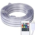 16.4 Feet Flat Flexible LED Rope Lights, Color Changing RGB Strip Light with Remote Control, 8 Colors Multiple Modes, Plug in Novelty Lighting