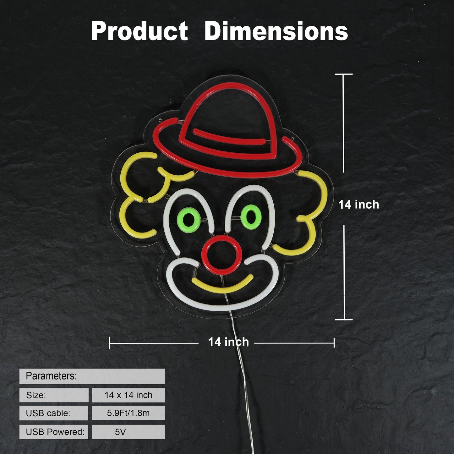 Clown Neon Sign Art Wall Lights for Beer Bar Club Bedroom Hotel Pub Cafe Wedding Birthday Party Gifts