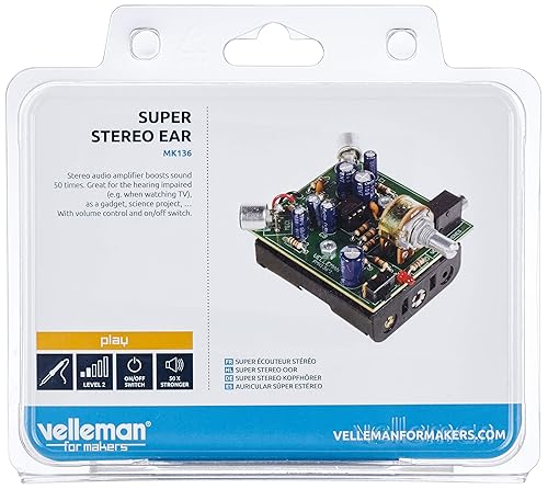 Velleman, Inc - Super Stereo Ear MiniKit MK136 - Entry Level Audio Amplifier Soldering Project