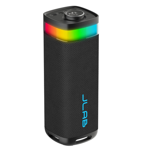 JLab JBuds Party Portable Bluetooth Speaker, 2 Full-Range Drivers + 2 Passive Woofers, IP56 Waterproof, 12 Hours Playtime, Connect Multiple Speakers