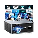 [Short Throw/2500 ANSI/E-Focus] SOPYOU 4K Decoding Projector with WiFi and Bluetooth, Outdoor Movie Projectors, Max 450" Display Home Theater
