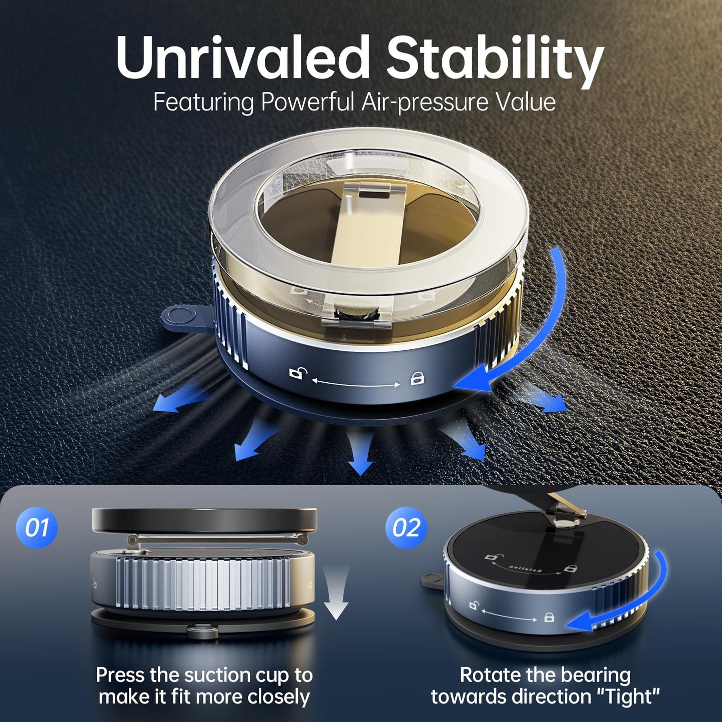 OWLREX Vacuum Magnetic Phone Holder for Car Magsafe Suction Cup Car Phone Mount with Strong Magnet 360° Rotatable Phone Holder for iPhone 15/14/13 Pro