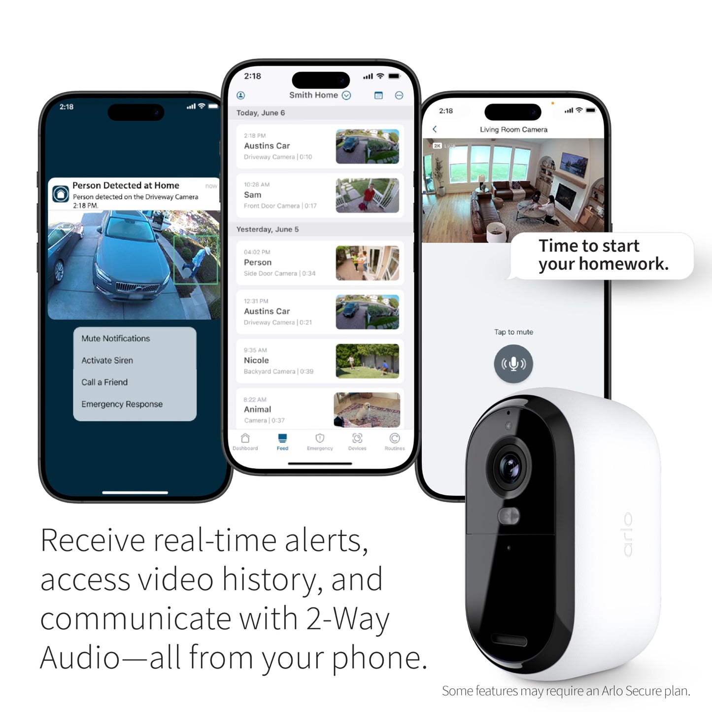 Arlo Essential Security Cameras Wireless Outdoor 2K (2nd Gen, 2023 Release) - Battery Power, Person Recognition, Package Detection, Animated Preview