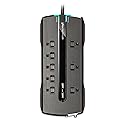 360 Electrical 360543 Director3.4 Surge Protector with 8 Outlets, 3.4 Amp/17 Watt USB Charging and Coax, Black