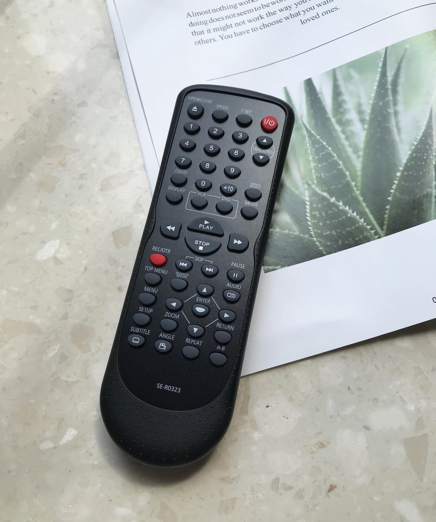 Replacement Remote Control fit for Toshiba SE-R0323 SD-V296 SD-V296KU SD-V296-K-TU VCR/DVD Player