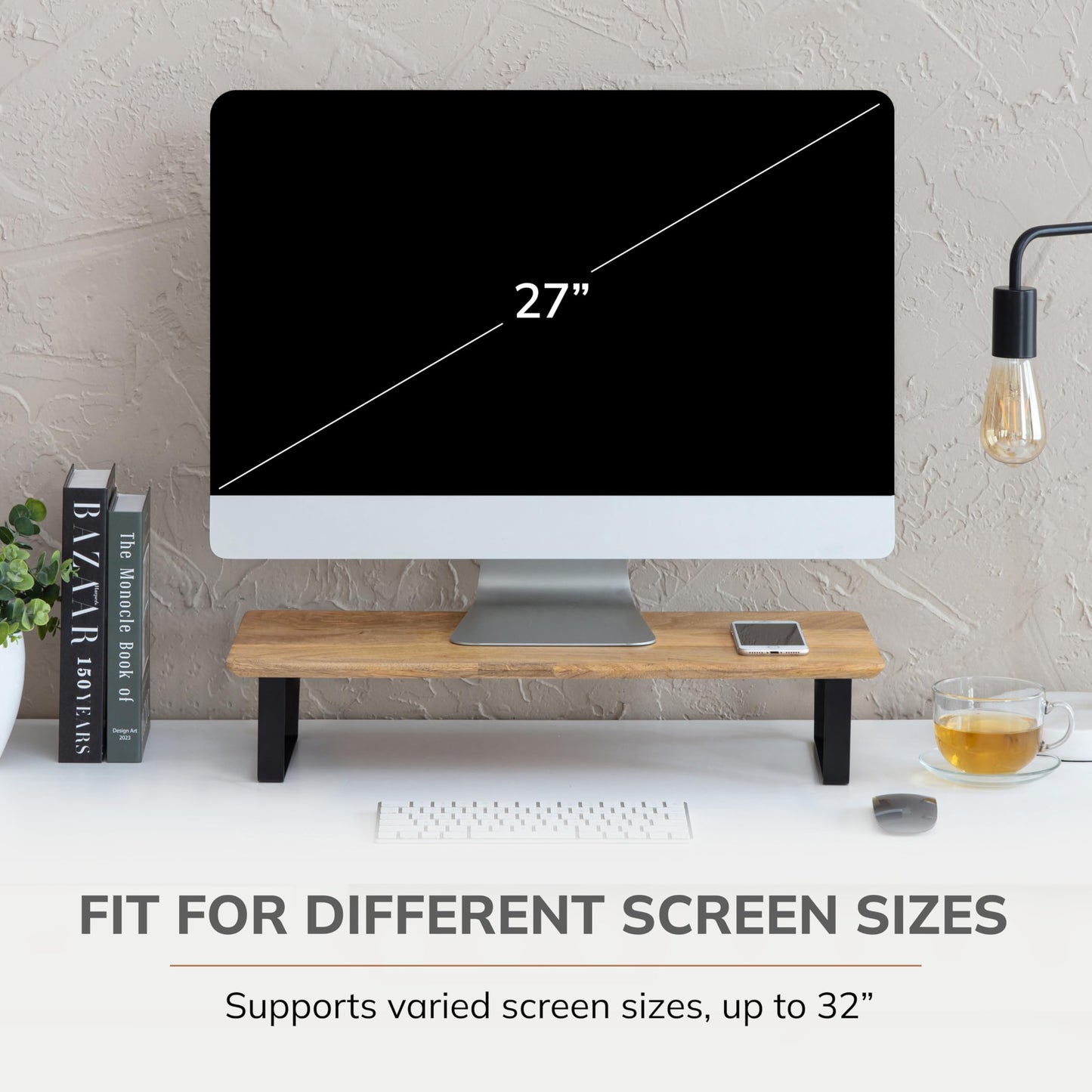 Anji Mountain Monitor Stand - Desktop Organizer & Laptop Riser, Ergonomic Monitor Riser, Space-Saving Monitor Stand for Desk, Durable Construction