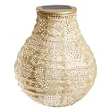 Allsop Soji Stella Bulb Solar Lantern, 8" LED Outdoor Light, Handmade with Weather-Resistant UV Treated Fabric, Stainless Steel Hardware, Auto Sensor