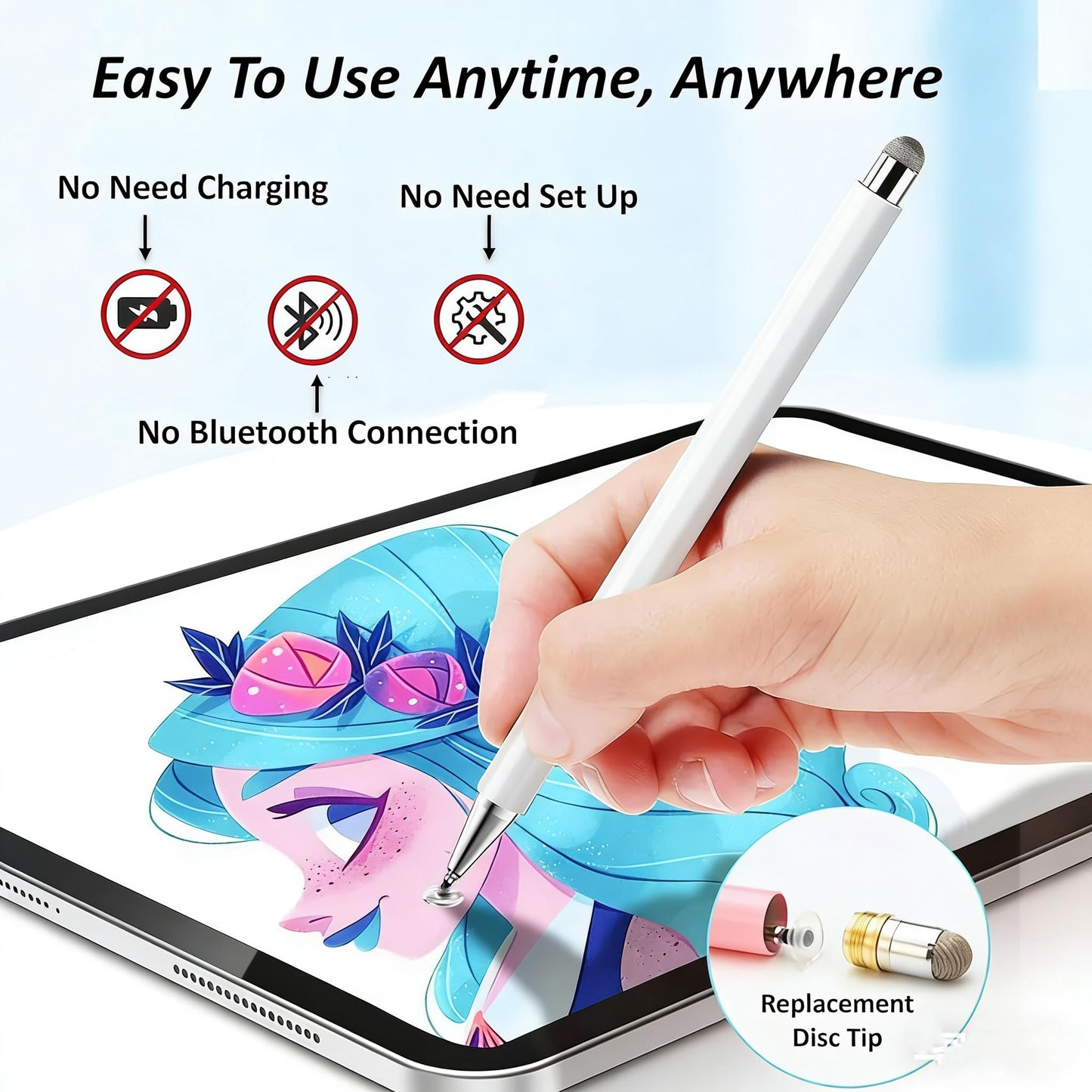 Stylus Pen for Samsung Galaxy Tab A11+/A11/A9+/A9/A8+/A8 Universal Android Pen Compatible with iOS/Microsoft/Android Tablet and Phones All Touch