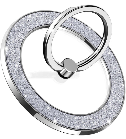 Pikabo Magnetic Phone Ring Holder for MagSafe, Glitter Phone Grip Stand with 360° Rotation Finger Ring Kickstand Compatible with iPhone MagSafe